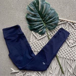 Alo Yoga Navy Blue Leggings with Mesh Size XS
